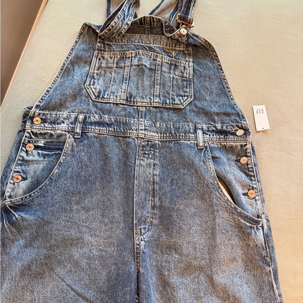 GAP UltraSoft Denim Horseshoe Overalls